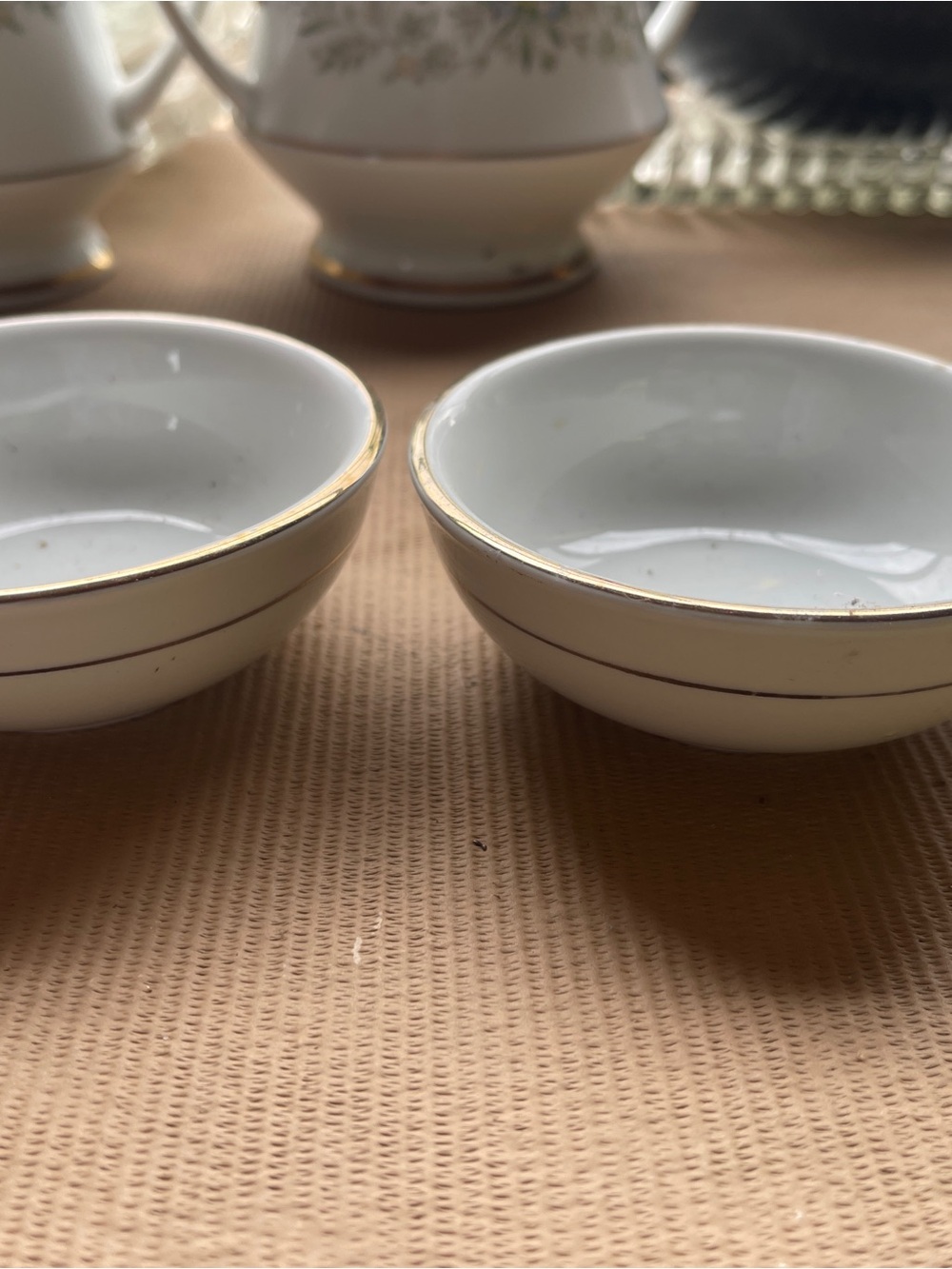 jcpenney White Porcelain Ramekins with Gold Trim
